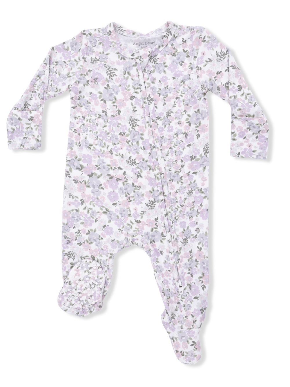 Angel Dear Shannon Neutral Floral Print Footie 3-6 6-9 months